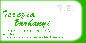 terezia barkanyi business card