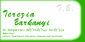 terezia barkanyi business card